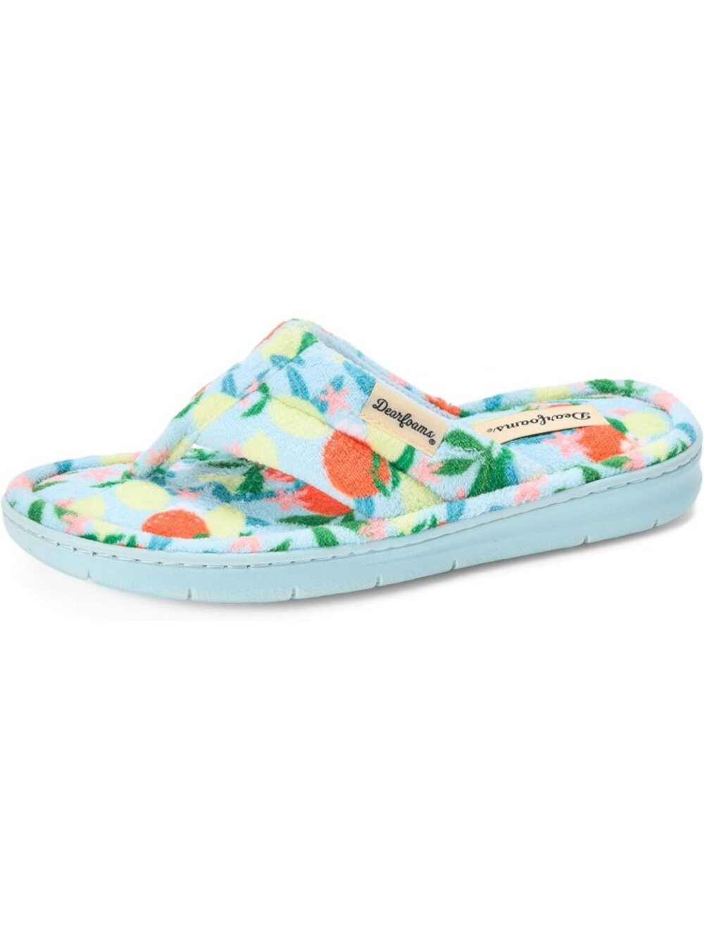 Women's Blue Print Melanie Colorblocked Microfiber Terry Thong Slipper Shoes